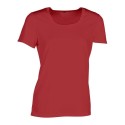 T-shirt respirant sans étiquette femme col rond en polyester, 130 g/m²