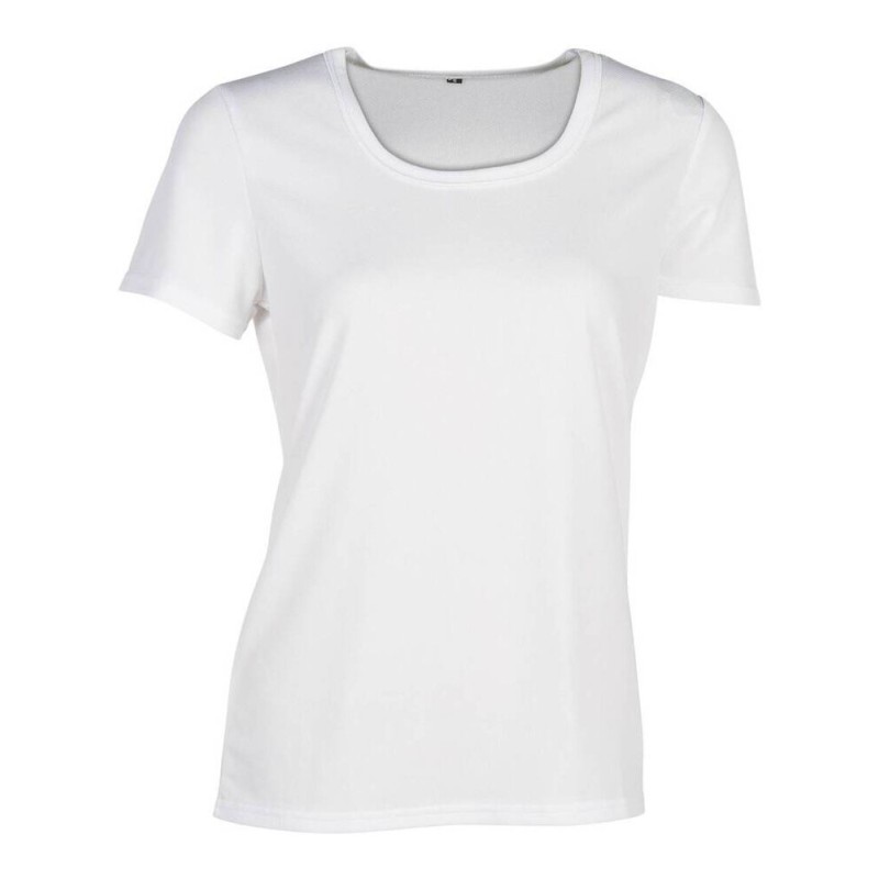 T-shirt respirant sans étiquette femme col rond en polyester, 130 g/m²