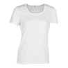 T-shirt respirant sans étiquette femme col rond en polyester, 130 g/m²