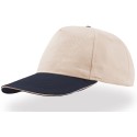 Casquette 5 panneaux en coton avec liseré sur la visière, 160 g/m²