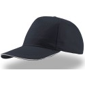 Casquette 5 panneaux en coton avec liseré sur la visière, 160 g/m²