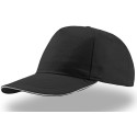 Casquette 5 panneaux en coton avec liseré sur la visière, 160 g/m²