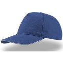 Casquette 5 panneaux en coton avec liseré sur la visière, 160 g/m²