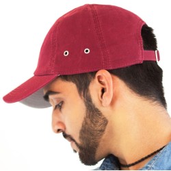 Casquette délavée avec œillets métalliques en coton chino