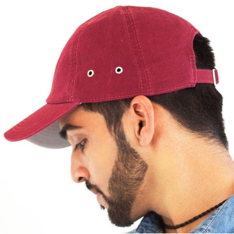 Casquette délavée avec œillets métalliques en coton chino