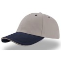 Casquette 6 panneaux bicolore en coton avec liseré sur la visière