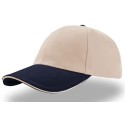 Casquette 6 panneaux bicolore en coton avec liseré sur la visière