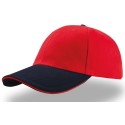 Casquette 6 panneaux bicolore en coton avec liseré sur la visière