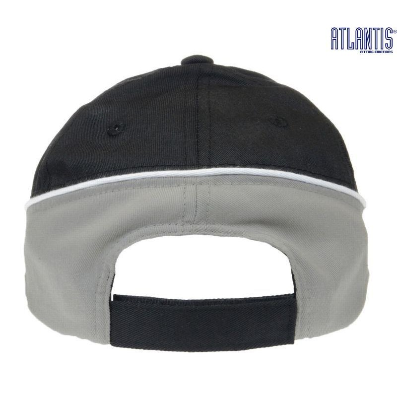 Casquette racing 6 panneaux bicolore, fermeture velcro