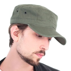 Casquette militaire délavé avec œillets métalliques