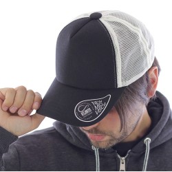 Casquette 5 panneaux avec visière mid visor, maille filet à l'arrière