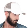 Casquette trucker 5 panneaux maille filet avec effet abîmé sur la visière