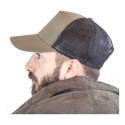 Casquette trucker 5 panneaux maille filet avec visière en coton