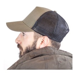 Casquette trucker 5 panneaux maille filet avec visière en coton