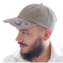 Casquette 6 panneaux en coton twill chino, visière mid-visor