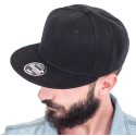 Casquette snapback 6 panneaux visière plate en acrylique