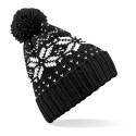 Bonnet acrylique, motif jacquard avec pompon