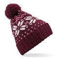 Bonnet acrylique, motif jacquard avec pompon