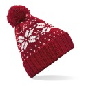 Bonnet acrylique, motif jacquard avec pompon
