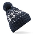 Bonnet acrylique, motif jacquard avec pompon
