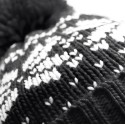 Bonnet acrylique, motif jacquard avec pompon