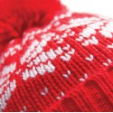 Bonnet acrylique, motif jacquard avec pompon