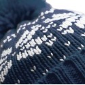Bonnet acrylique, motif jacquard avec pompon