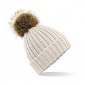 Bonnet Beanie épais et ultra doux avec pompon en fourrure
