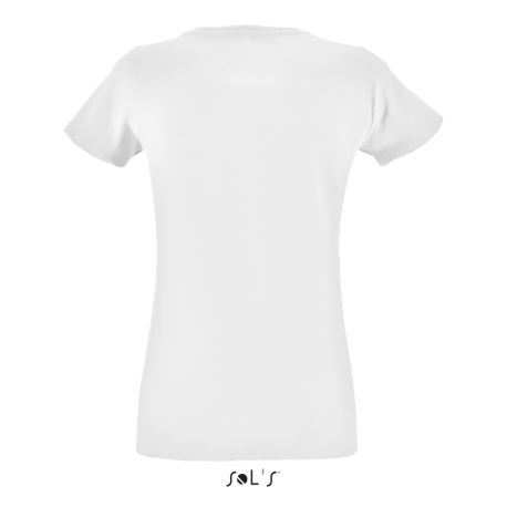 T-shirt femme col rond, coupe cintrée, 100% coton jersey, 150 g/m²