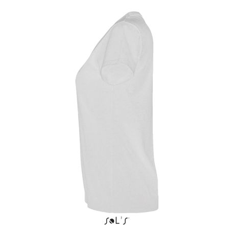 T-shirt femme col rond, coupe cintrée, 100% coton, 190 g/m²