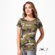 T-shirt femme camouflage manches courtes en coton, 150 g/m²