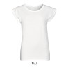 T-shirt femme en jersey fin, avec revers bas de manches, 115 g/m²