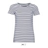 T-shirt femme à rayures, manches courtes, 100% coton, 150 g/m²