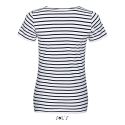 T-shirt femme à rayures, manches courtes, 100% coton, 150 g/m²