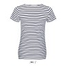 T-shirt femme à rayures, manches courtes, 100% coton, 150 g/m²