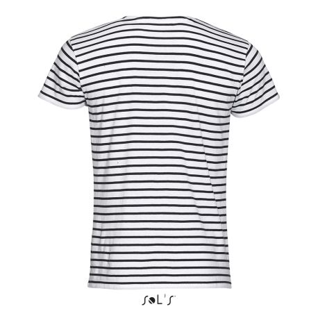 T-shirt homme à rayures, manches courtes, 100% coton, 150 g/m²