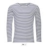 T-shirt homme marinière, manches longues, 100% coton, 150 g/m²