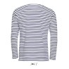 T-shirt homme marinière, manches longues, 100% coton, 150 g/m²
