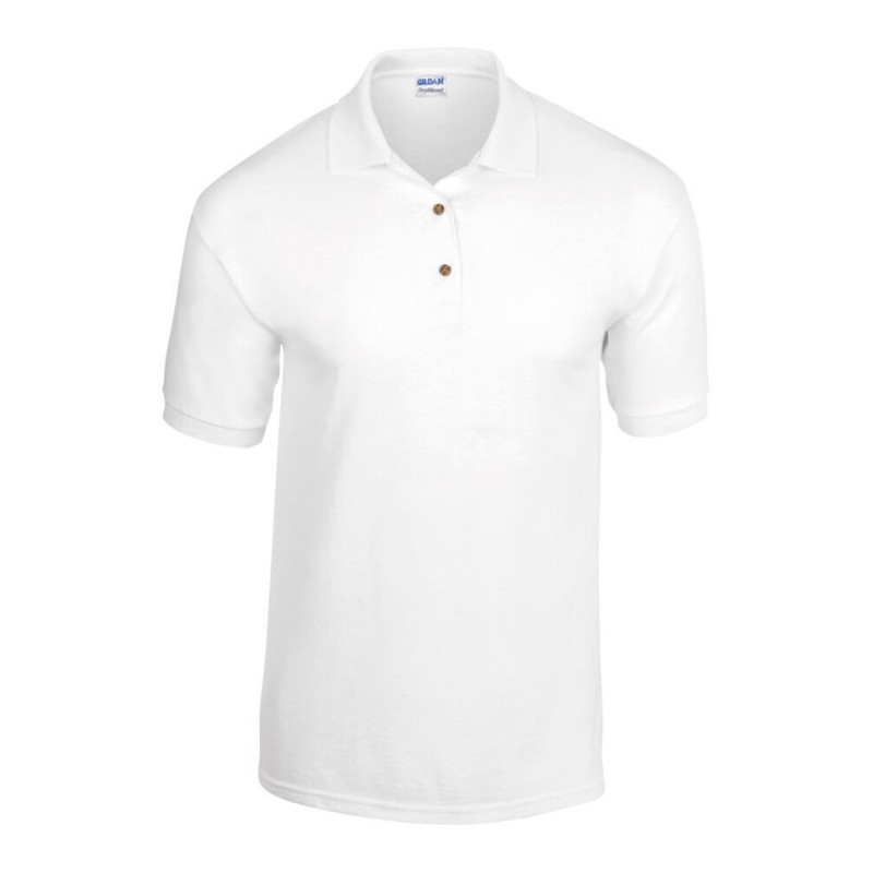 Polo en tricot jersey DryBlend, boutons couleur bois, 190 g/m²