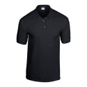 Polo enfant en tricot jersey DryBlend, boutons couleur bois, 214 g/m²