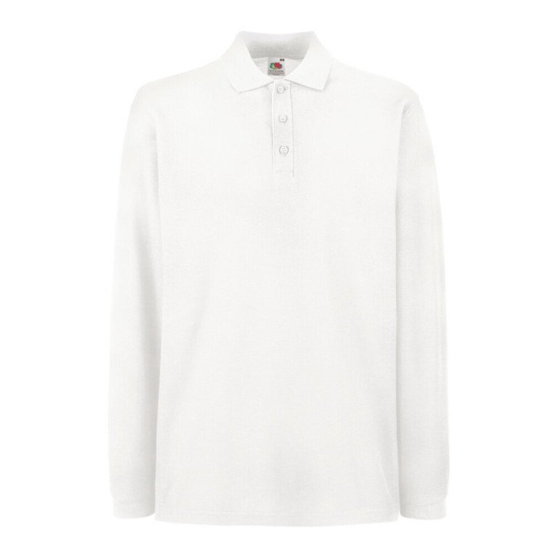 Polo premium manches longues en coton, 180 g/m²