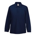 Polo enfant manches longues en polycoton, 180 g/m²