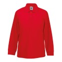 Polo enfant manches longues en polycoton, 180 g/m²