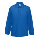 Polo enfant manches longues en polycoton, 180 g/m²