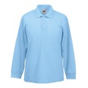 Polo enfant manches longues en polycoton, 180 g/m²