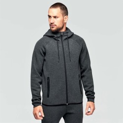 Veste de sport à capuche pour homme effet chiné, 310 g/m²