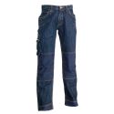 Pantalon jean de travail en coton avec poches genouillères, 450 g/m²