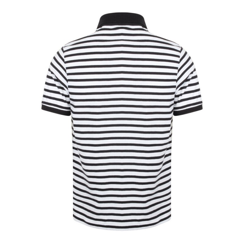 Polo marinière en coton jersey rayé sans étiquette "no label", 180 g/m²