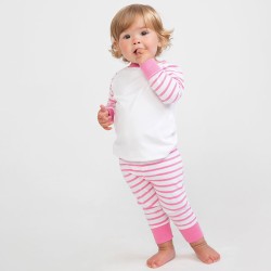 Pyjama bébé rayé à manches longues raglan en coton jersey