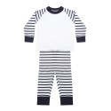 Pyjama bébé rayé à manches longues raglan en coton jersey